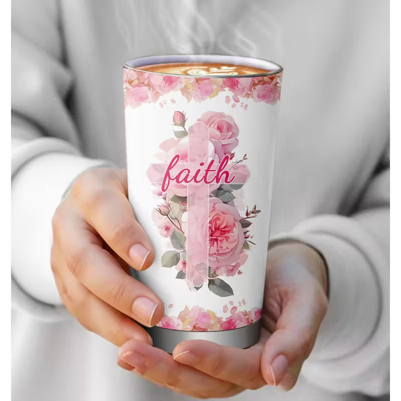 Faith Floral Tumbler – 20oz