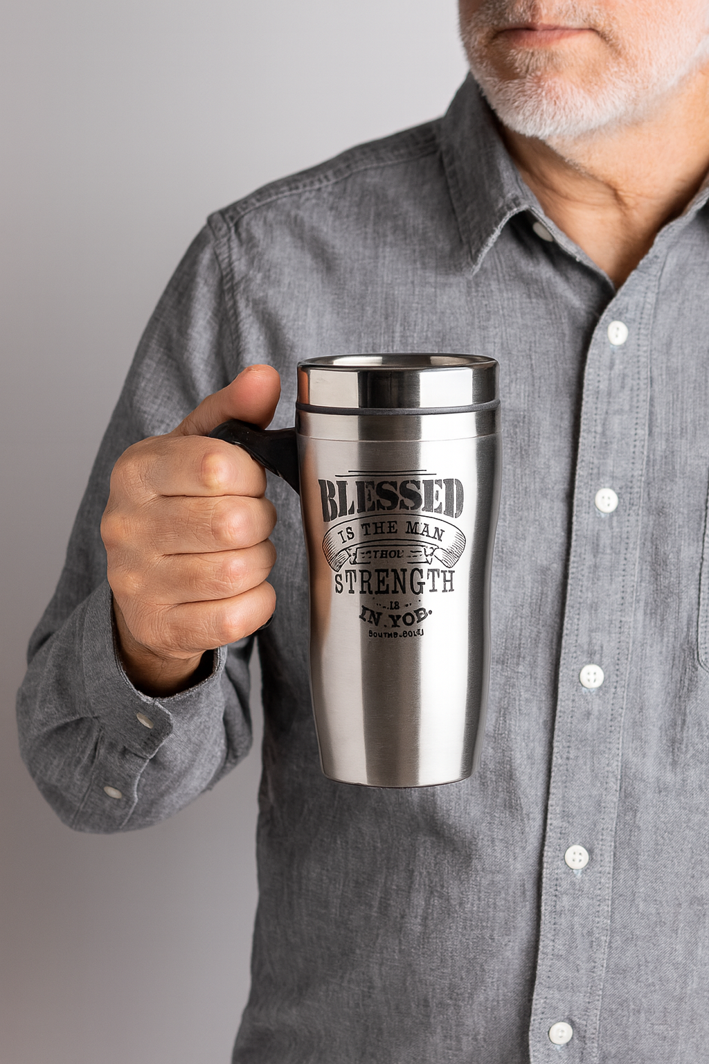 Blessed Man Travel Mug – Psalm 84:5 Edition