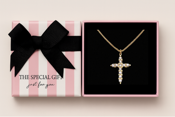 Zircon Cross Pendant Necklace