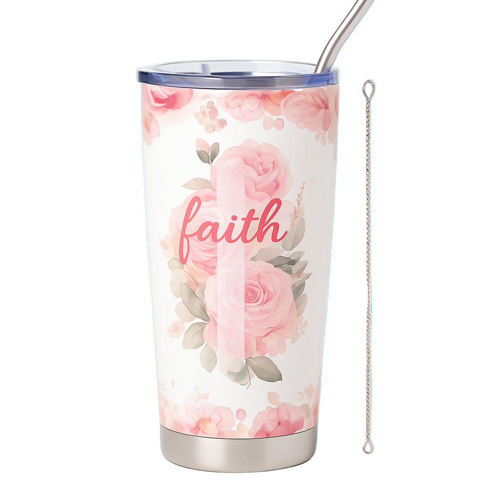 Faith Floral Tumbler – 20oz